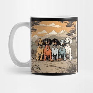 Doxie Dogs Dachshund Puppies Group Backpacker Doxie Daddy Mug